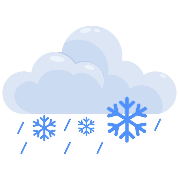 Icono del tiempo nevado y lluvioso
