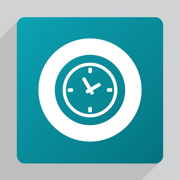 Vector icono de tiempo plano, blanco sobre fondo verde