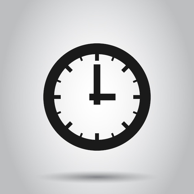 Icono de tiempo real en estilo plano Ilustración de vector de reloj sobre fondo aislado Ver concepto de negocio