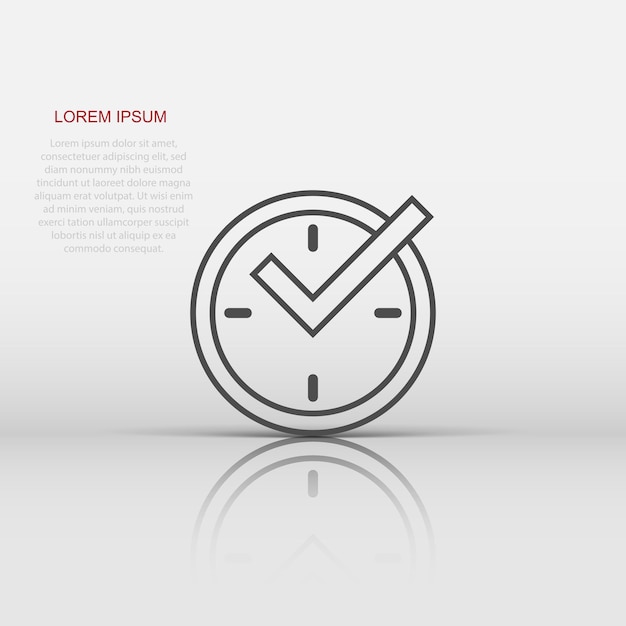 Icono de tiempo real en estilo plano Ilustración de vector de reloj sobre fondo blanco aislado Concepto de negocio de reloj