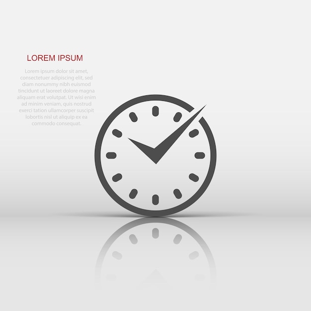 Icono de tiempo real en estilo plano Ilustración de vector de reloj sobre fondo blanco aislado Concepto de negocio de reloj