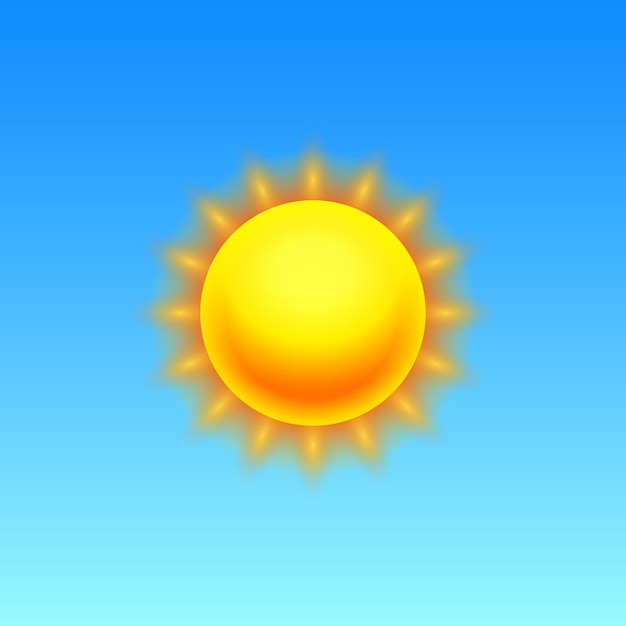 Icono de tiempo realista moderno Símbolo de meteorología sobre fondo azul Ilustración de vector de color para