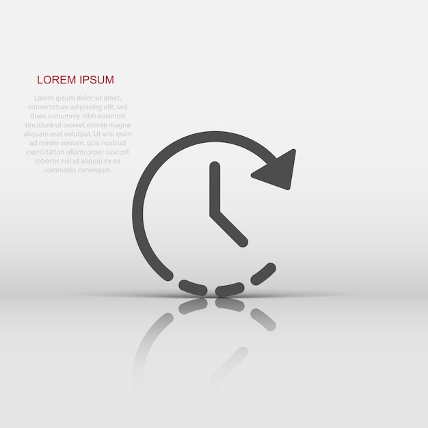 Icono de tiempo de reloj en estilo plano Ilustración vectorial Concepto de negocio pictograma de temporizador de reloj