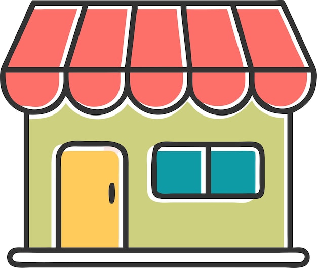 icono de la tienda aislado fondo blanco