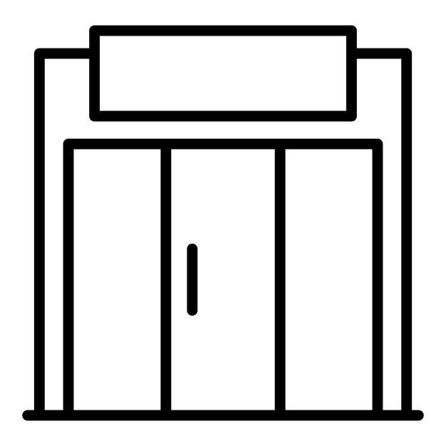Icono de tienda de calle de vidrio Icono de vector de tienda de calle de vidrio de esquema para diseño web aislado sobre fondo blanco