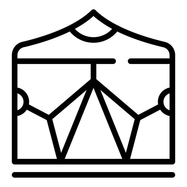 Icono de tienda de campaña de natación vector de contorno Vacaciones para niños Diversión de verano