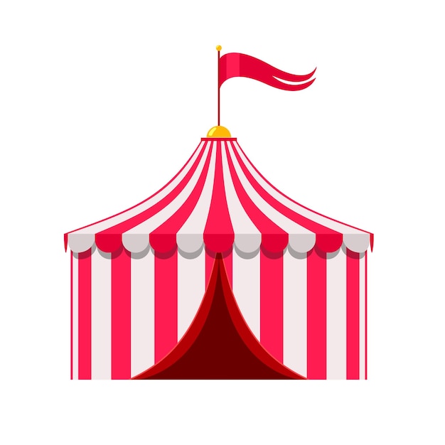 Icono de la tienda de circo vectorial de enfermedad plana