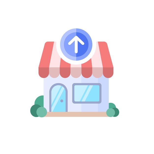 icono de la tienda en diseño plano