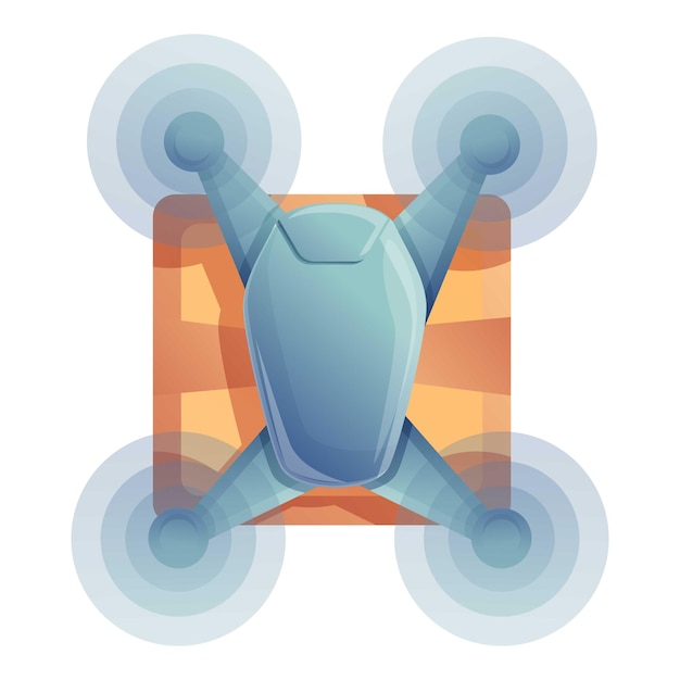 Icono de tienda de entrega de drones Caricatura de icono de vector de tienda de entrega de drones para diseño web aislado sobre fondo blanco