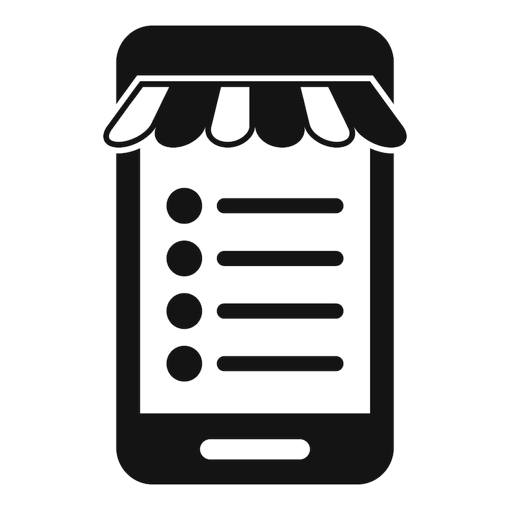 Vector ícono de tienda en línea de teléfono inteligente vector simple lista de deseos personal
