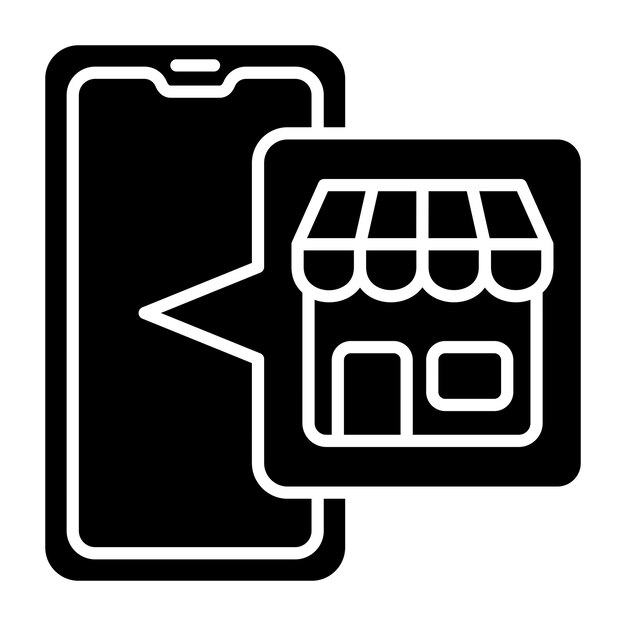 Vector icono de la tienda en línea