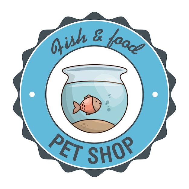Icono de tienda de mascotas de pescado