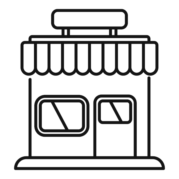 Icono de tienda moderna de calle Icono de vector de tienda moderna de calle de esquema para diseño web aislado sobre fondo blanco