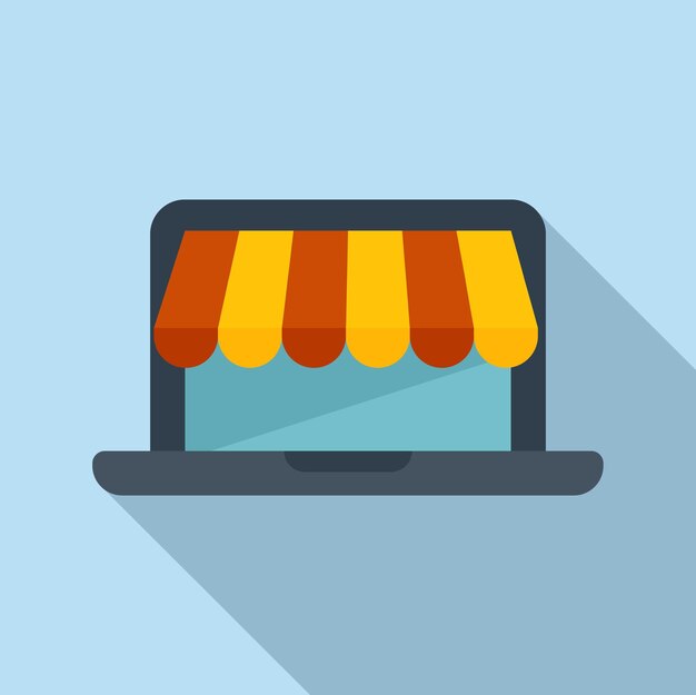Icono de tienda online vector plano Mezcla digital Mercado social