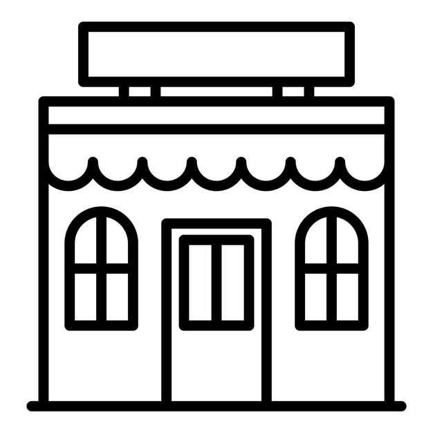 Icono de tienda de panadería Icono de vector de tienda de panadería de esquema para diseño web aislado sobre fondo blanco