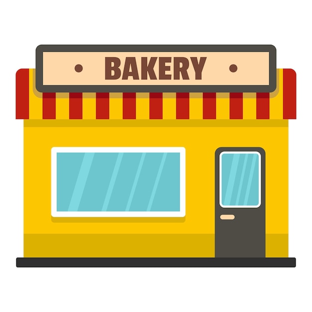 Icono de tienda de panadería Ilustración plana del icono de vector de tienda de panadería para web