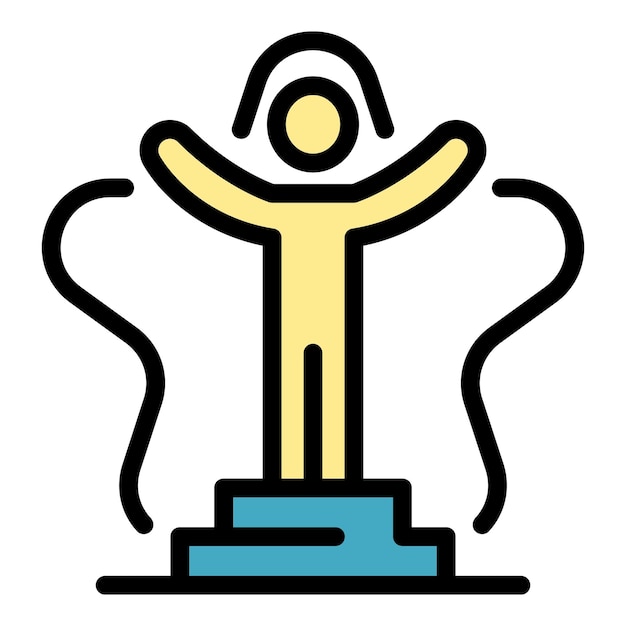 Icono de la tienda del primer hombre Contorno del icono vectorial de la tiendas del primer hombre Color plano aislado