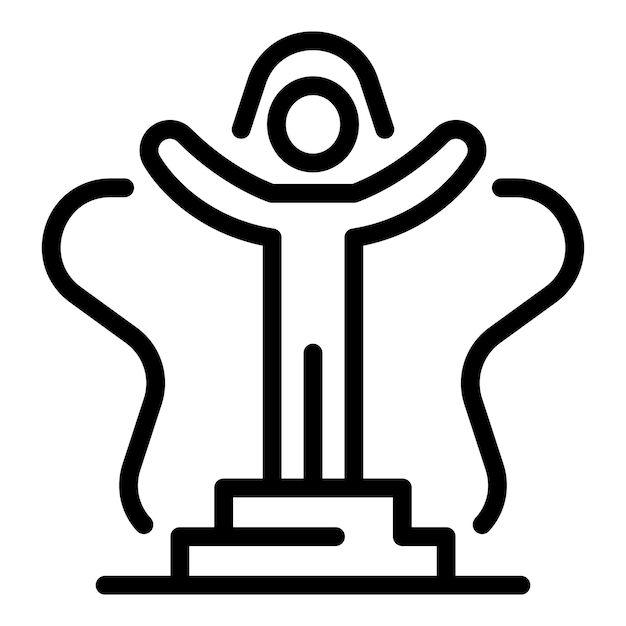 Icono de tienda del primer hombre Esquema del icono de vector de la tienda del primer hombre para diseño web aislado en fondo blanco