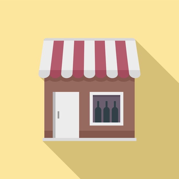 Icono de tienda de vinos de la calle Ilustración plana del icono de vector de tienda de vinos de la calle para diseño web