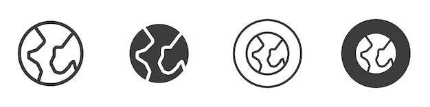 Icono de la Tierra Logotipo de vector de contorno sencillo
