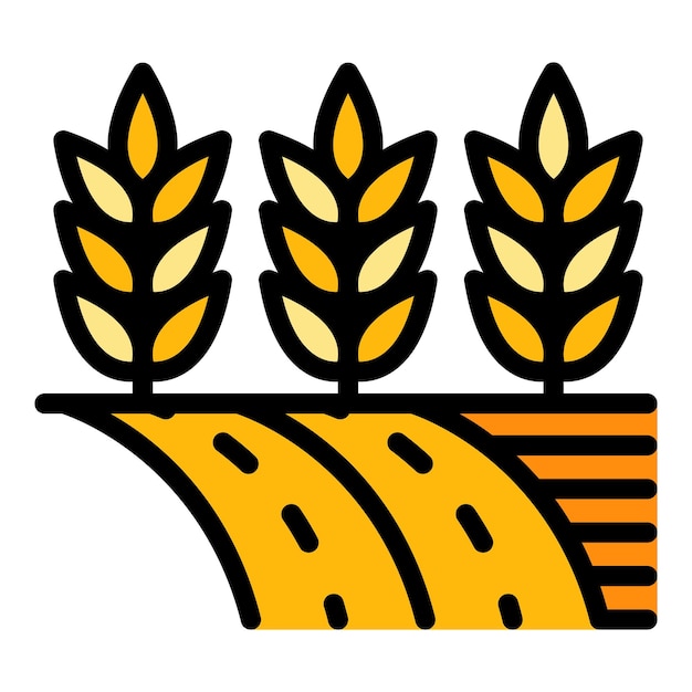 Icono de la tierra de trigo Contorno del icono vectorial de la terra de trigo Color plano aislado