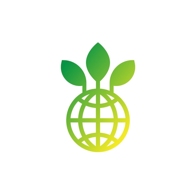 Icono de tierra verde en blanco