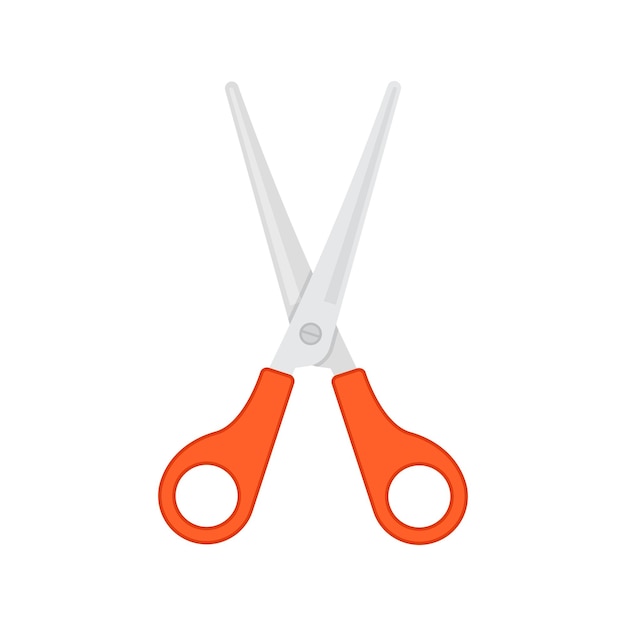 Icono de tijera en estilo plano Equipo de corte de pelo ilustración vectorial sobre fondo aislado Concepto de negocio de signo de peluquería