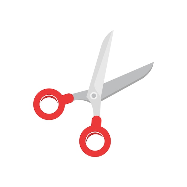 Icono de tijera en estilo plano Equipo de corte de pelo ilustración vectorial sobre fondo aislado Concepto de negocio de signo de peluquería