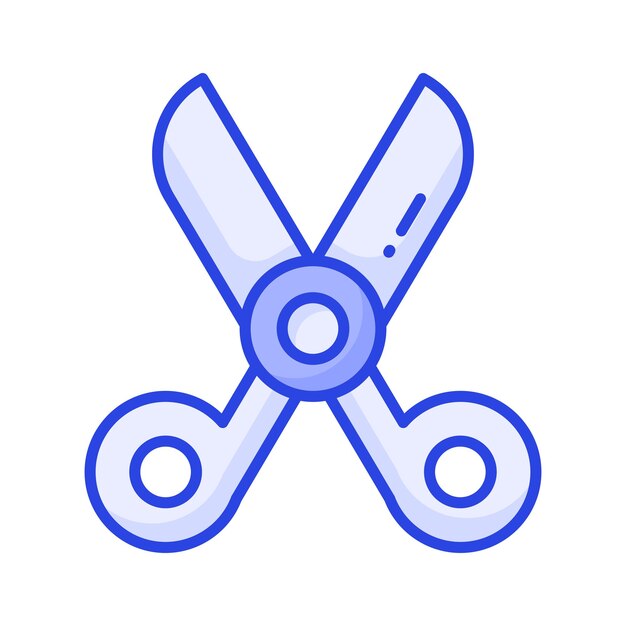 Icono de tijeras de diseño creativo en estilo de moda listo para usar vector