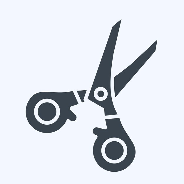 Icono tijeras relacionadas con el estilo de glifo del símbolo de costura ilustración de diseño simple