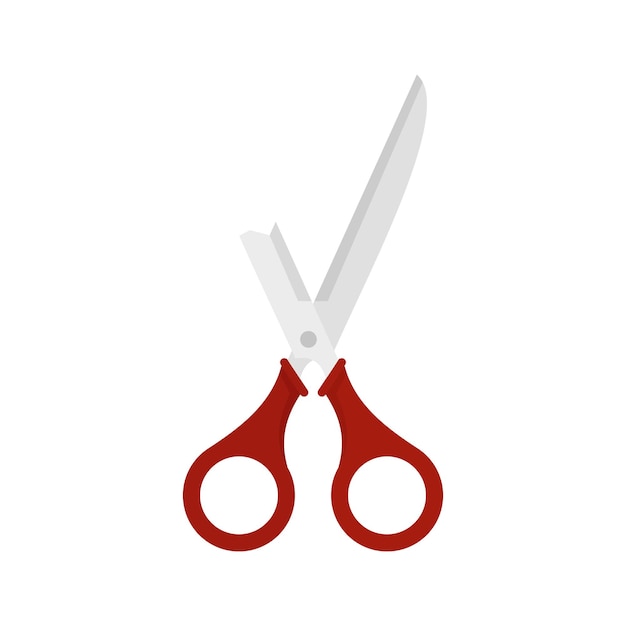 Icono de tijeras rotas Ilustración plana del icono de vector de tijeras rotas aislado sobre fondo blanco