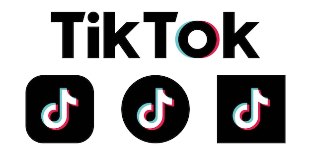 Vector icono de tiktok de las redes sociales tiktok destino para videos móviles de forma corta tik tok red social