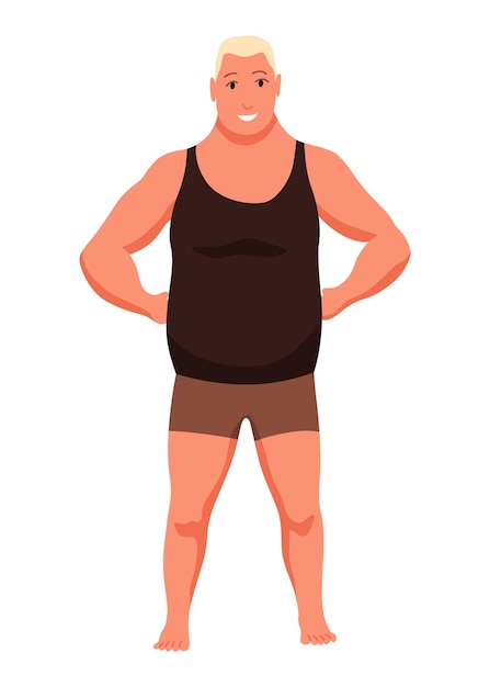 Vector icono del tipo de figura masculina vista frontal del cuerpo anatomía humana hombre de pie ilustración vectorial en estilo de dibujos animados