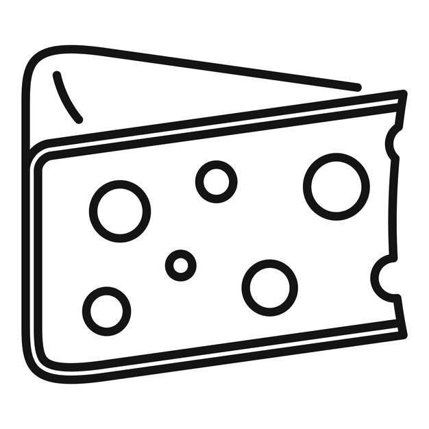 Icono de tipo queso Contorno icono de vector tipo queso para diseño web aislado sobre fondo blanco