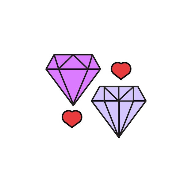 icono de tipo de vector de diamante