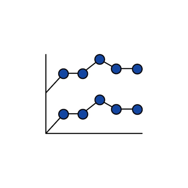 icono de tipo de vector de gráfico de línea