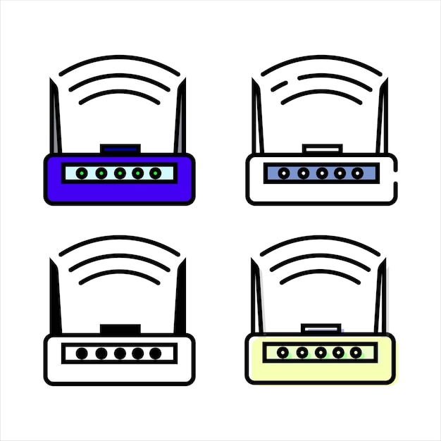 icono del tipo de vector del router wfi