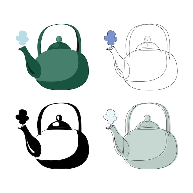 icono de tipo de vector de tetera