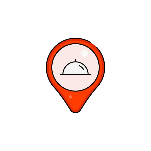icono del tipo de vector de ubicación del restaurante