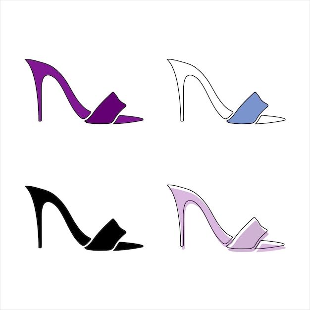 icono de tipo de vector de zapatos de mujer