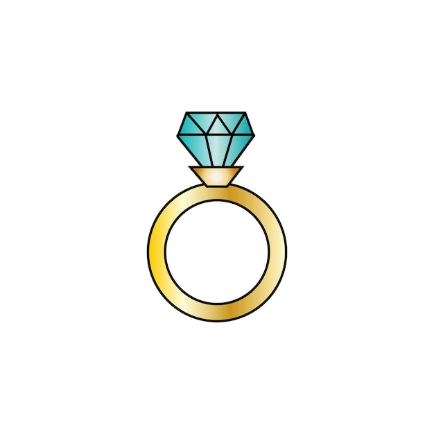 Vector icono de tipo vectorial de anillo de diamante