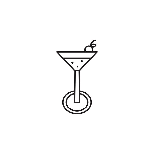 icono de tipo vectorial de bebida de cóctel