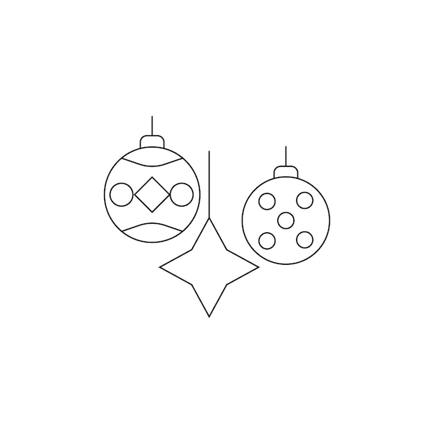 icono del tipo vectorial de la bola de Navidad