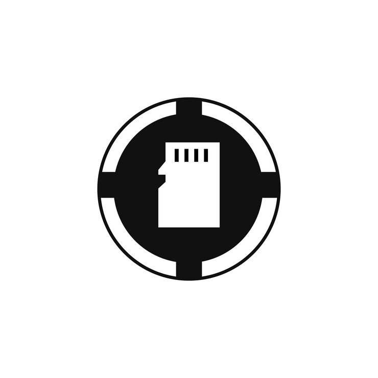 Vector icono del tipo vectorial de la tarjeta micro sd
