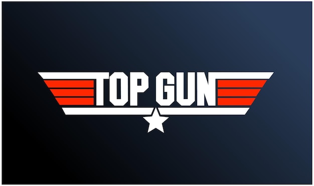 Icono de tipografía Top Gun con dos colores