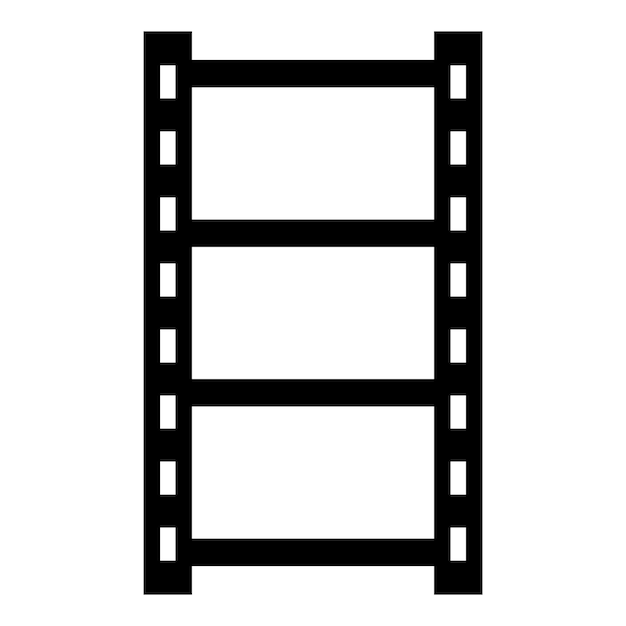 Icono de tira de película de cine aislado en fondo blanco