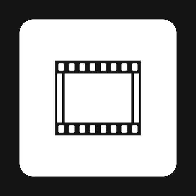 Icono de tira de película en estilo simple en una ilustración vectorial de fondo blanco