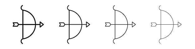 Ícono de tiro con arco Signo ilustrativo plano