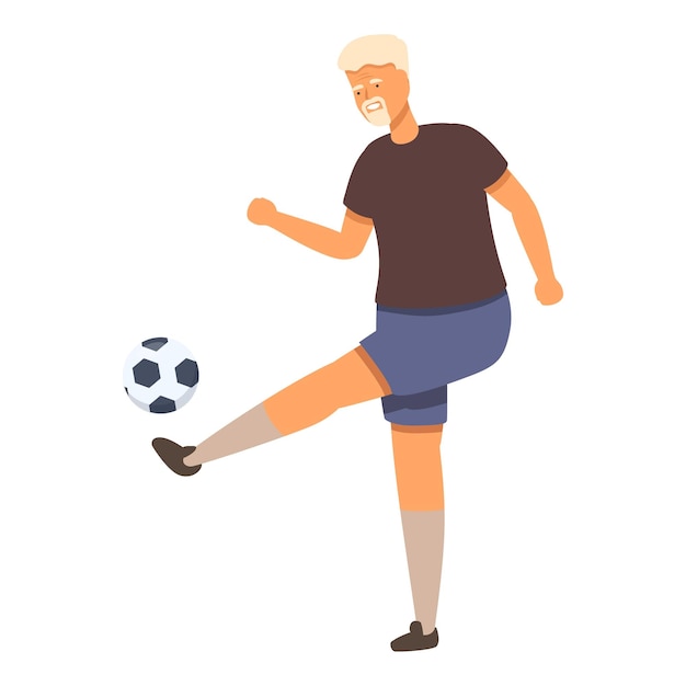 Vector icono de tiro de pelota saludable vector de dibujos animados fútbol al aire libre