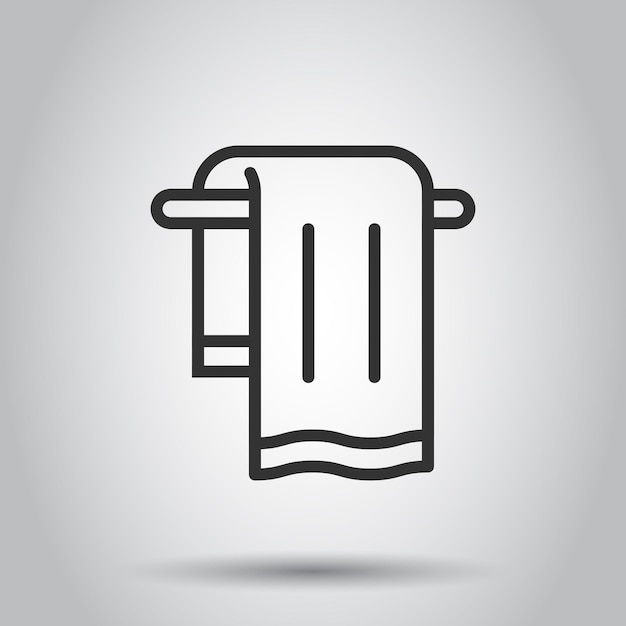 Icono de toalla de baño en estilo plano Ilustración de vector de toallita sobre fondo blanco aislado Concepto de negocio de limpieza de higiene